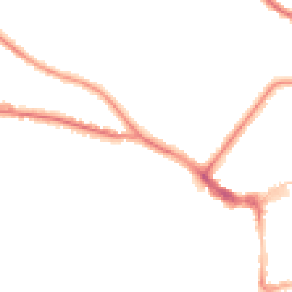 Night-time road noise heatmap for BN21 1LZ