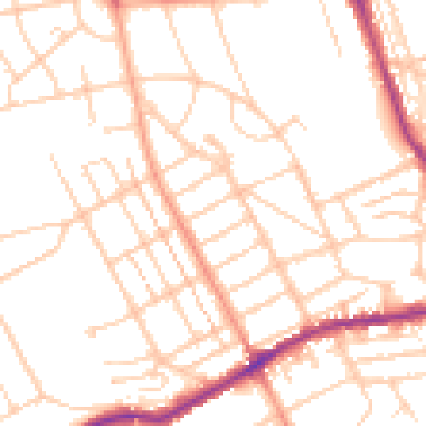 Daytime road noise heatmap for BN21 1RH