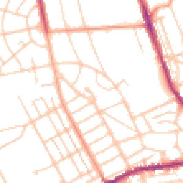 Daytime road noise heatmap for BN21 1RX