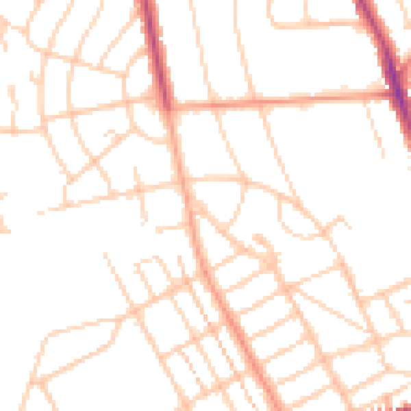 Daytime road noise heatmap for BN21 1SD