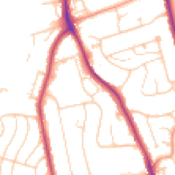 Daytime road noise heatmap for BN21 1XG