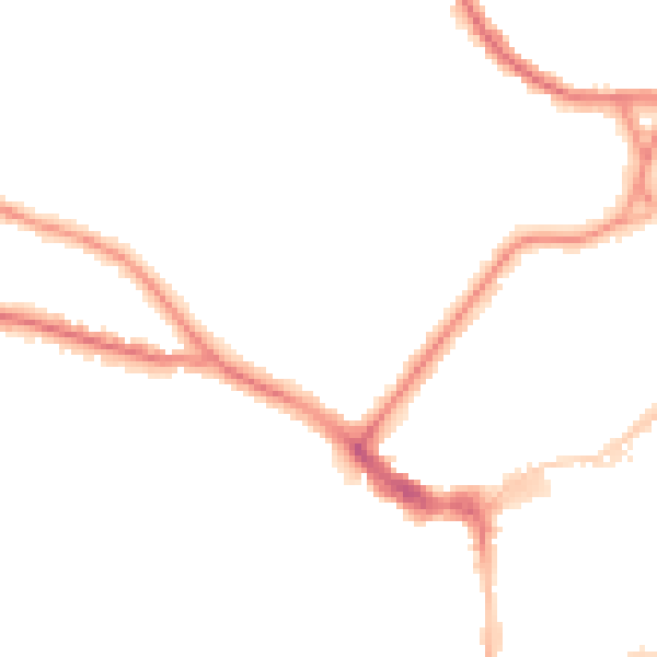 Night-time road noise heatmap for BN21 2AE