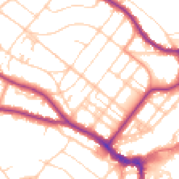 Daytime road noise heatmap for BN21 2DH