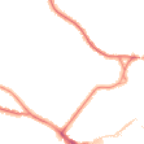 Night-time road noise heatmap for BN21 2DT