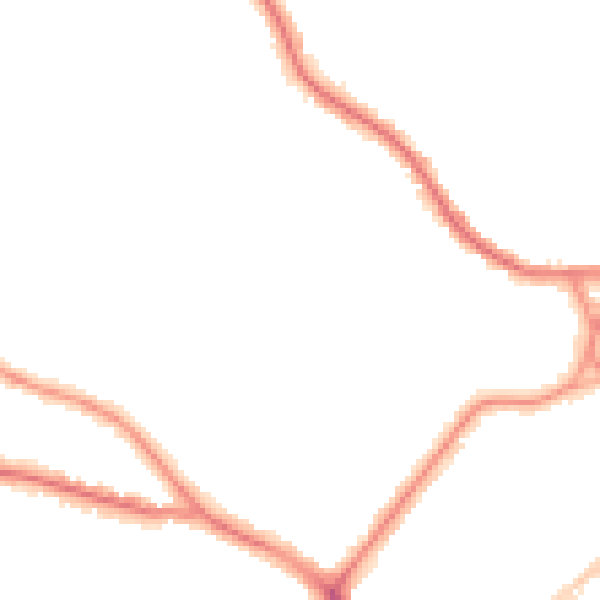 Night-time road noise heatmap for BN21 2EL