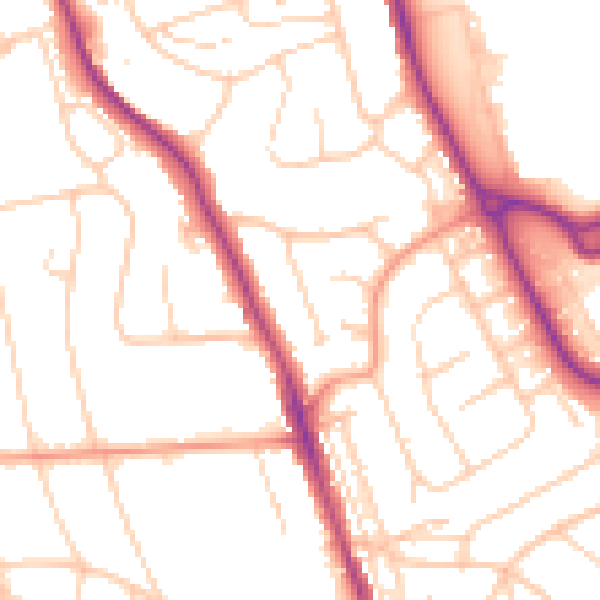 Daytime road noise heatmap for BN21 2SB