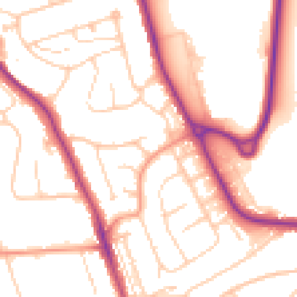 Daytime road noise heatmap for BN21 2SE