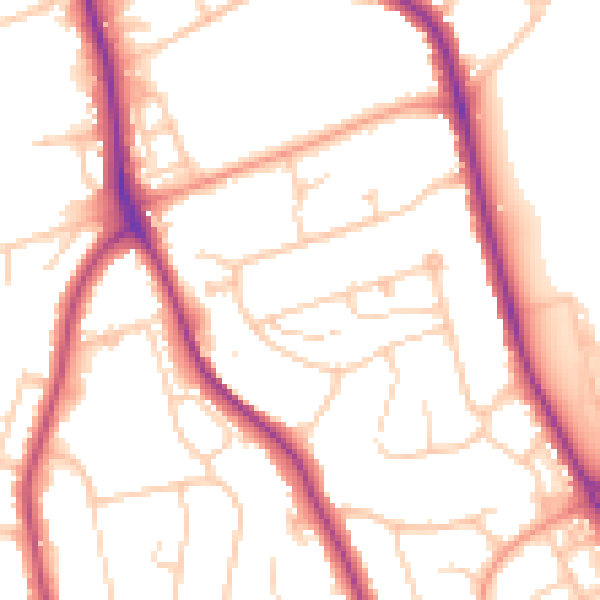 Daytime road noise heatmap for BN21 2TG