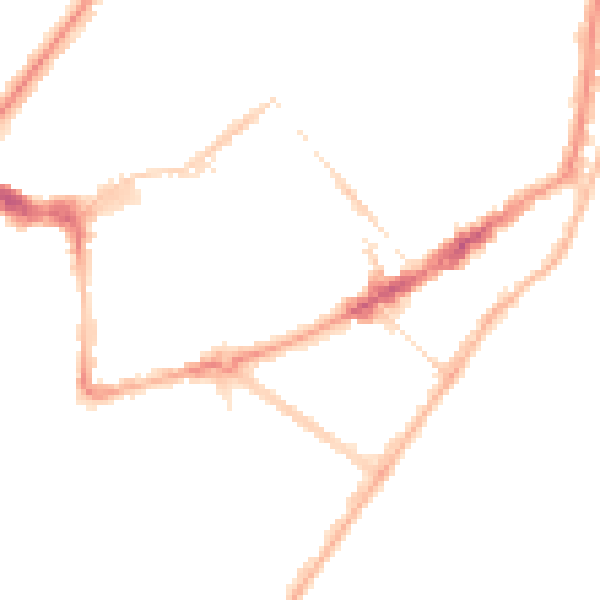 Night-time road noise heatmap for BN21 3BF