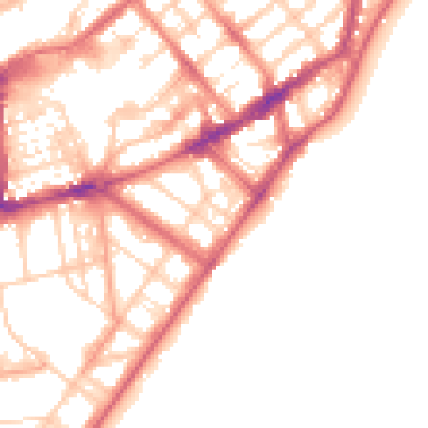 Daytime road noise heatmap for BN21 3BT