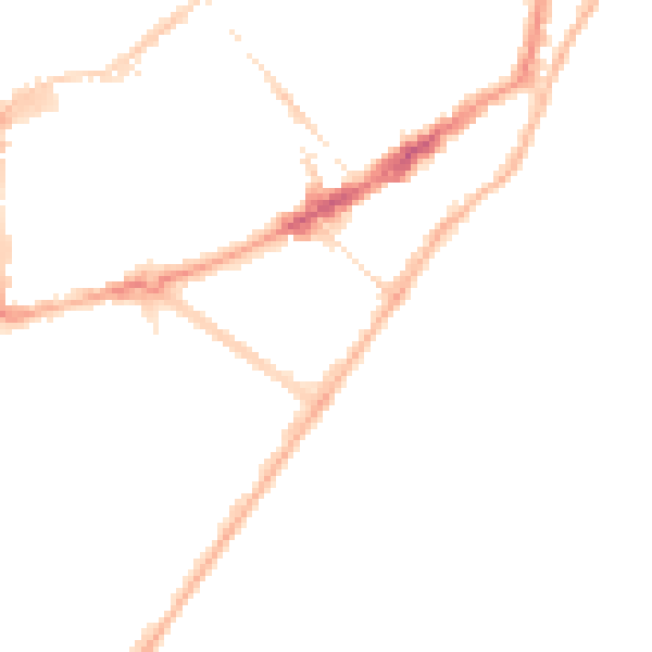 Night-time road noise heatmap for BN21 3BT