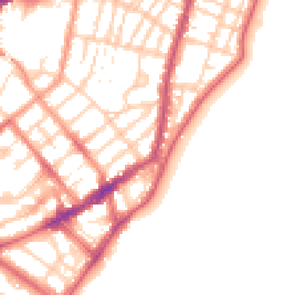 Daytime road noise heatmap for BN21 3DW