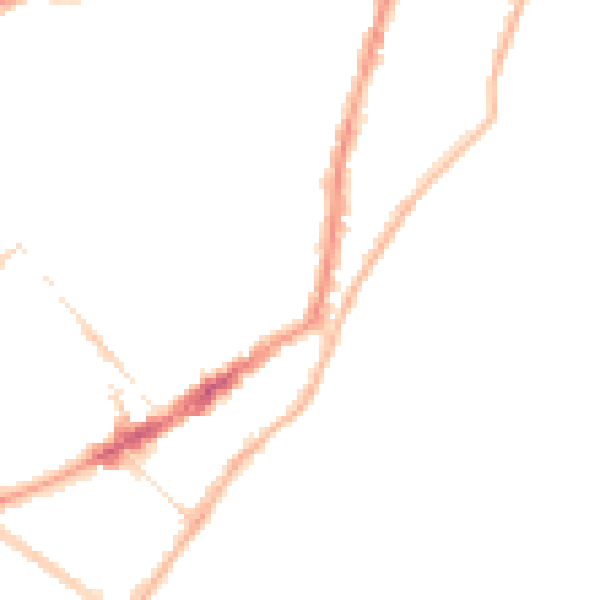 Night-time road noise heatmap for BN21 3DW