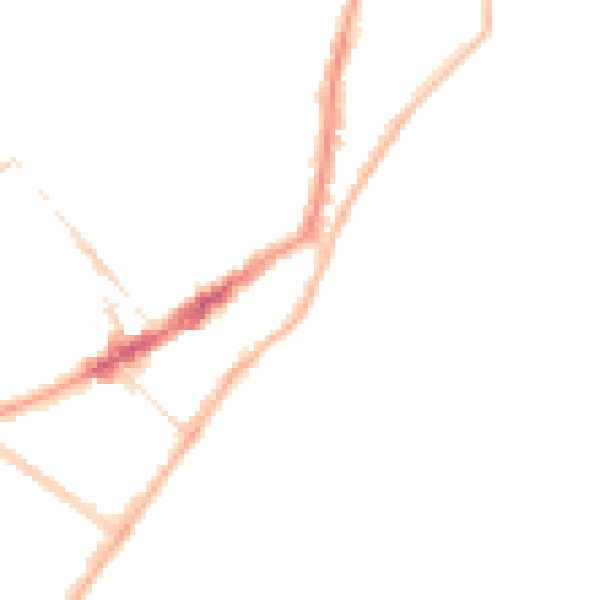 Night-time road noise heatmap for BN21 3DX