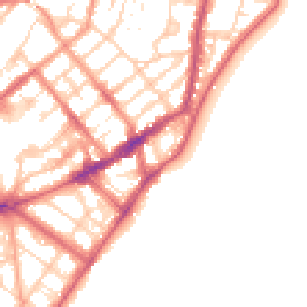 Daytime road noise heatmap for BN21 3EF