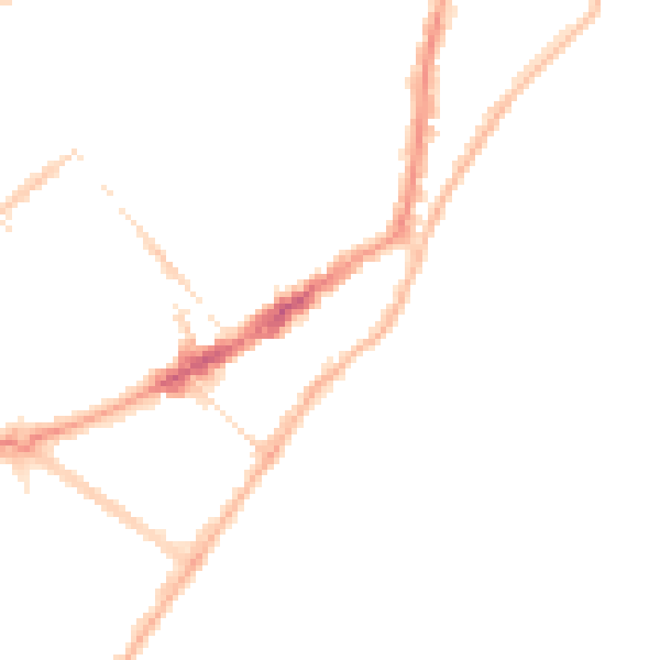 Night-time road noise heatmap for BN21 3EF