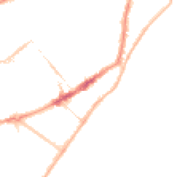 Night-time road noise heatmap for BN21 3EJ