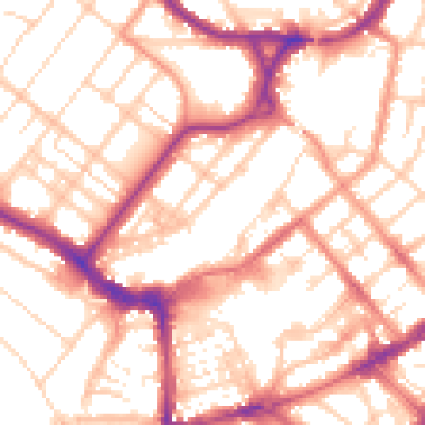 Daytime road noise heatmap for BN21 3GA