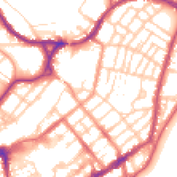 Daytime road noise heatmap for BN21 3SD