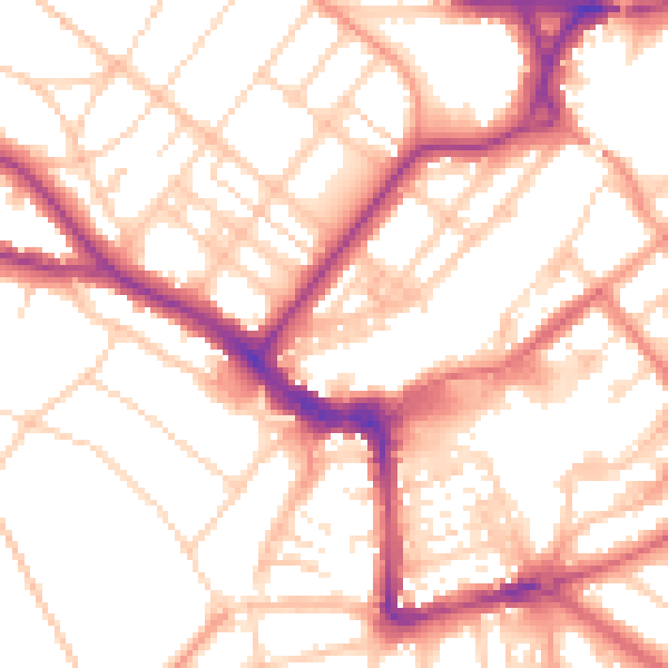 Daytime road noise heatmap for BN21 3UH