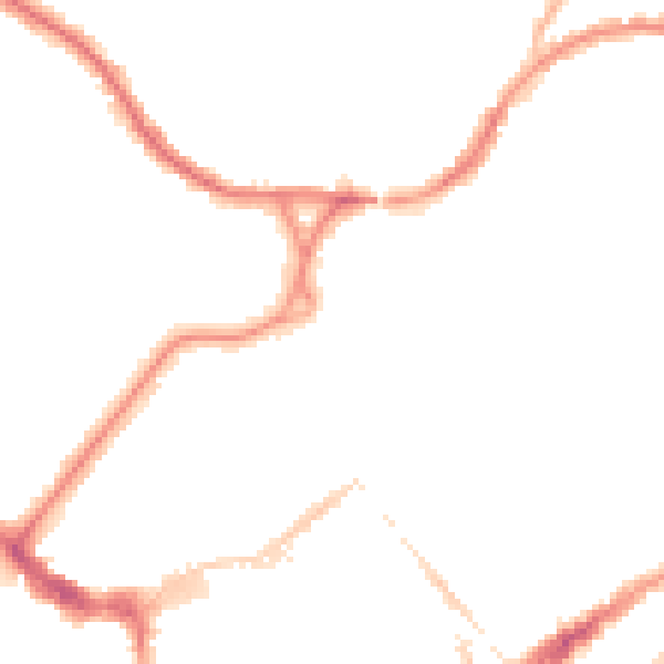 Night-time road noise heatmap for BN21 3XH