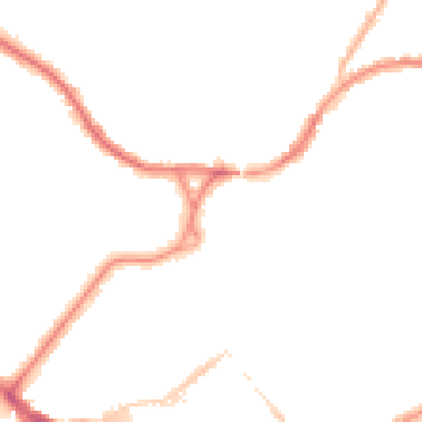 Night-time road noise heatmap for BN21 3XS