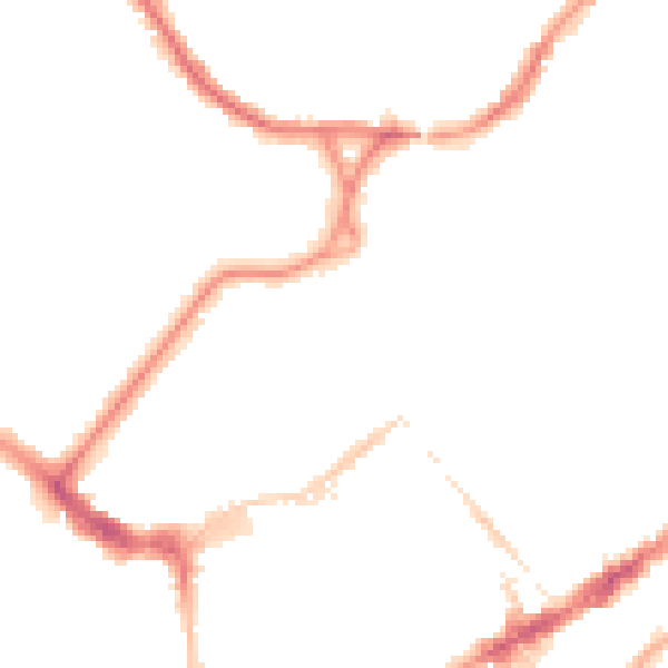 Night-time road noise heatmap for BN21 3XZ