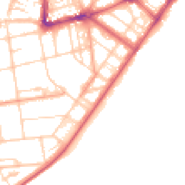 Daytime road noise heatmap for BN21 4BT