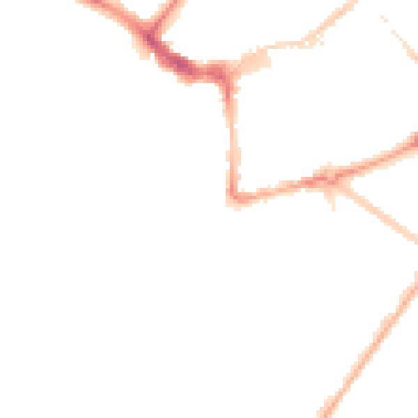Night-time road noise heatmap for BN21 4EZ