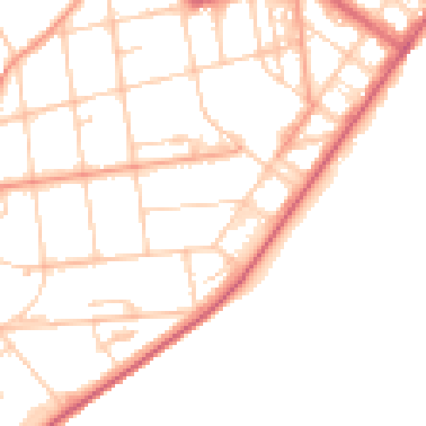 Daytime road noise heatmap for BN21 4HN