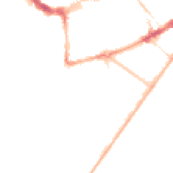 Night-time road noise heatmap for BN21 4JD