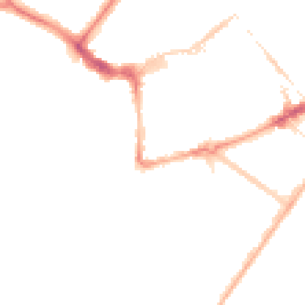 Night-time road noise heatmap for BN21 4LN