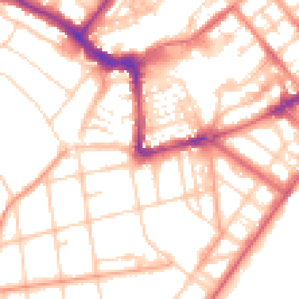 Daytime road noise heatmap for BN21 4LP