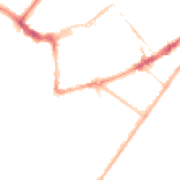 Night-time road noise heatmap for BN21 4LZ