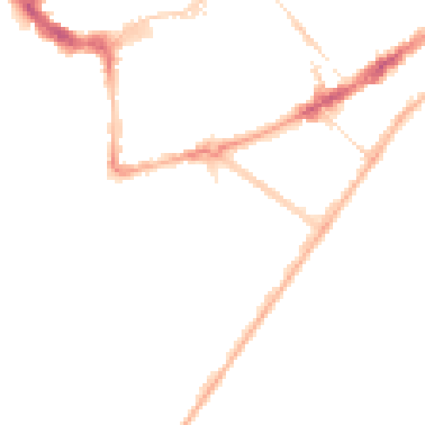 Night-time road noise heatmap for BN21 4NN