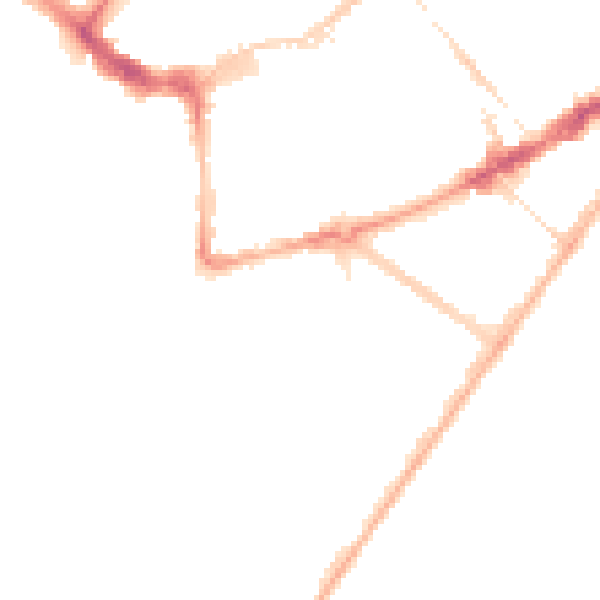 Night-time road noise heatmap for BN21 4NY