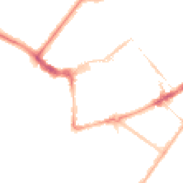 Night-time road noise heatmap for BN21 4PN