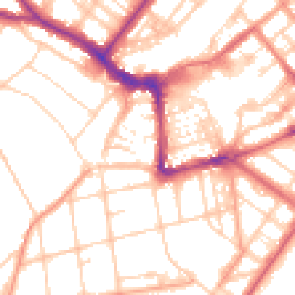Daytime road noise heatmap for BN21 4SR