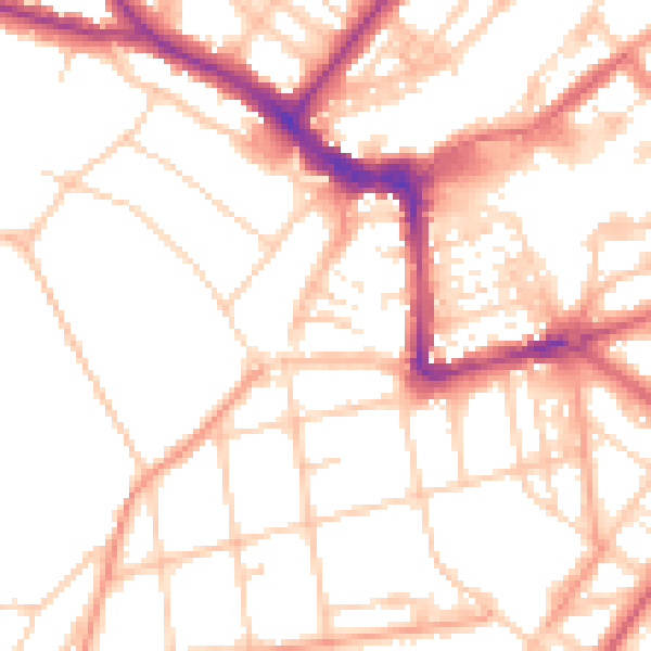 Daytime road noise heatmap for BN21 4ST