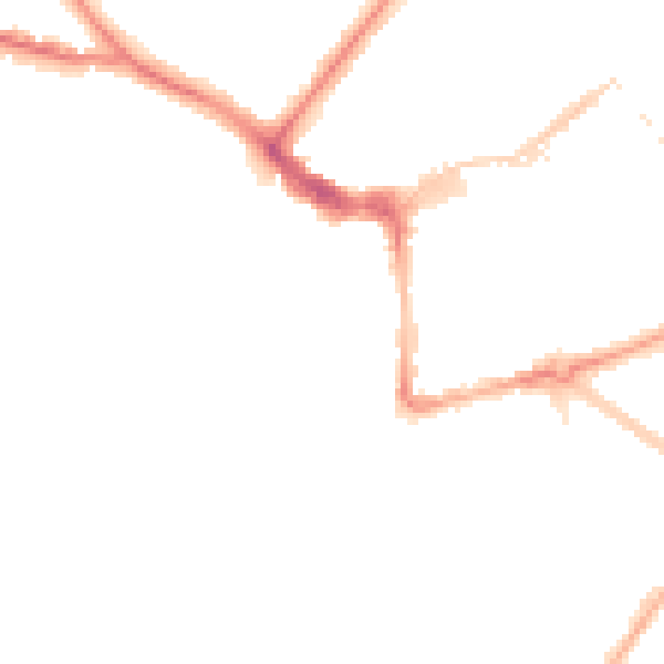 Night-time road noise heatmap for BN21 4SU
