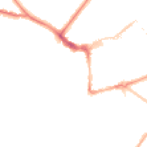 Night-time road noise heatmap for BN21 4SY