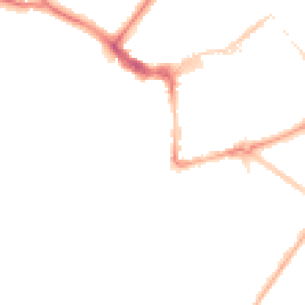 Night-time road noise heatmap for BN21 4UQ