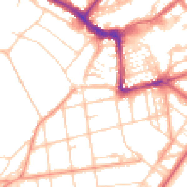 Daytime road noise heatmap for BN21 4XG