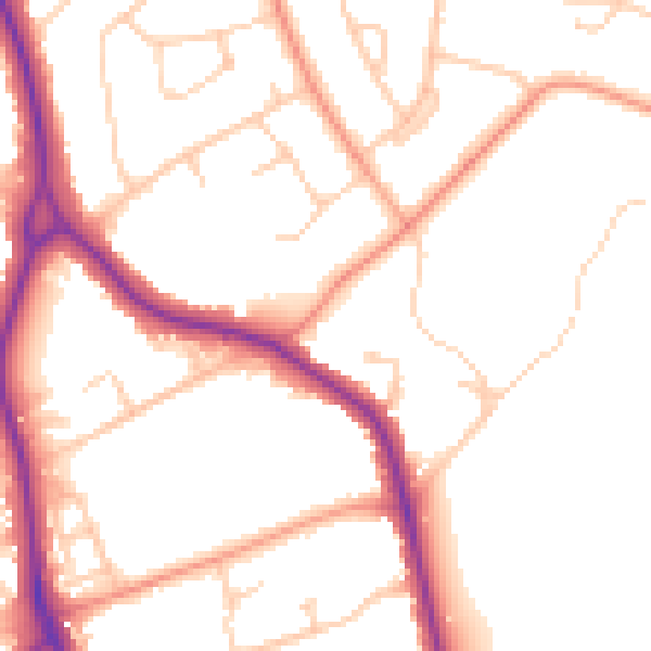 Daytime road noise heatmap for BN22 0AA