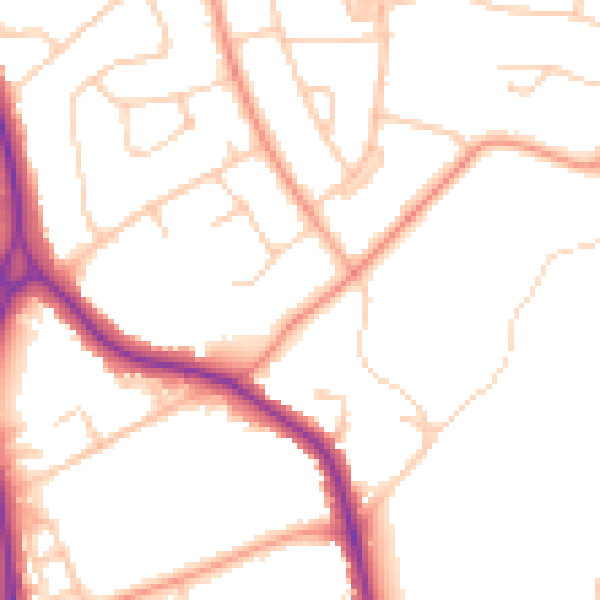 Daytime road noise heatmap for BN22 0AB
