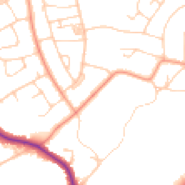 Daytime road noise heatmap for BN22 0AD
