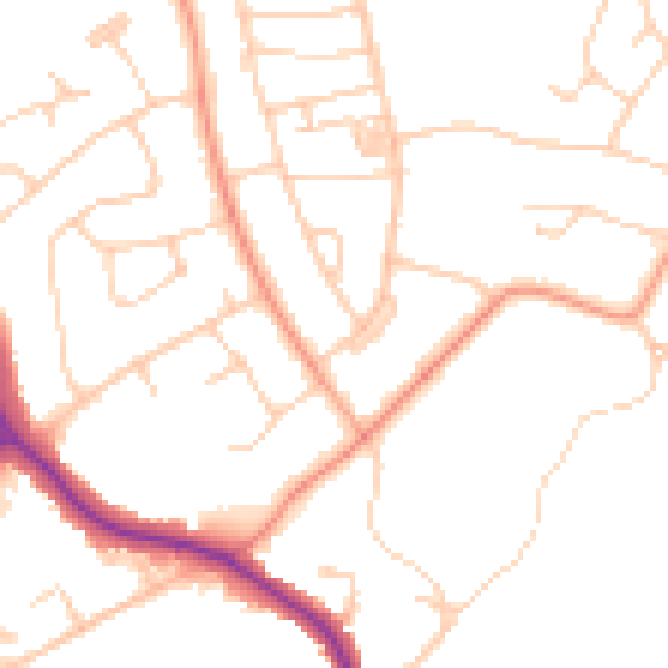 Daytime road noise heatmap for BN22 0AG