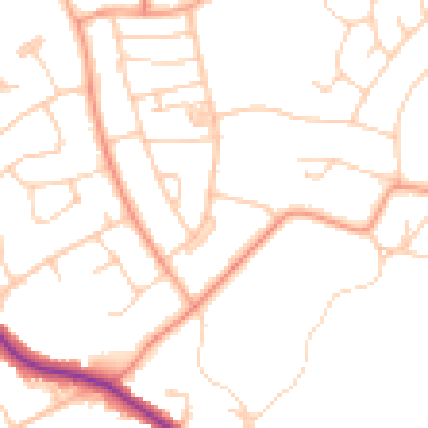Daytime road noise heatmap for BN22 0AH