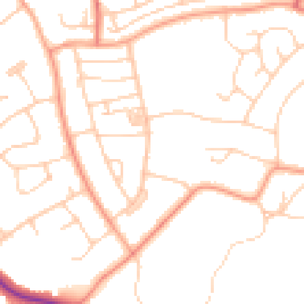 Daytime road noise heatmap for BN22 0AJ