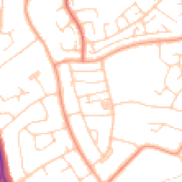 Daytime road noise heatmap for BN22 0AX